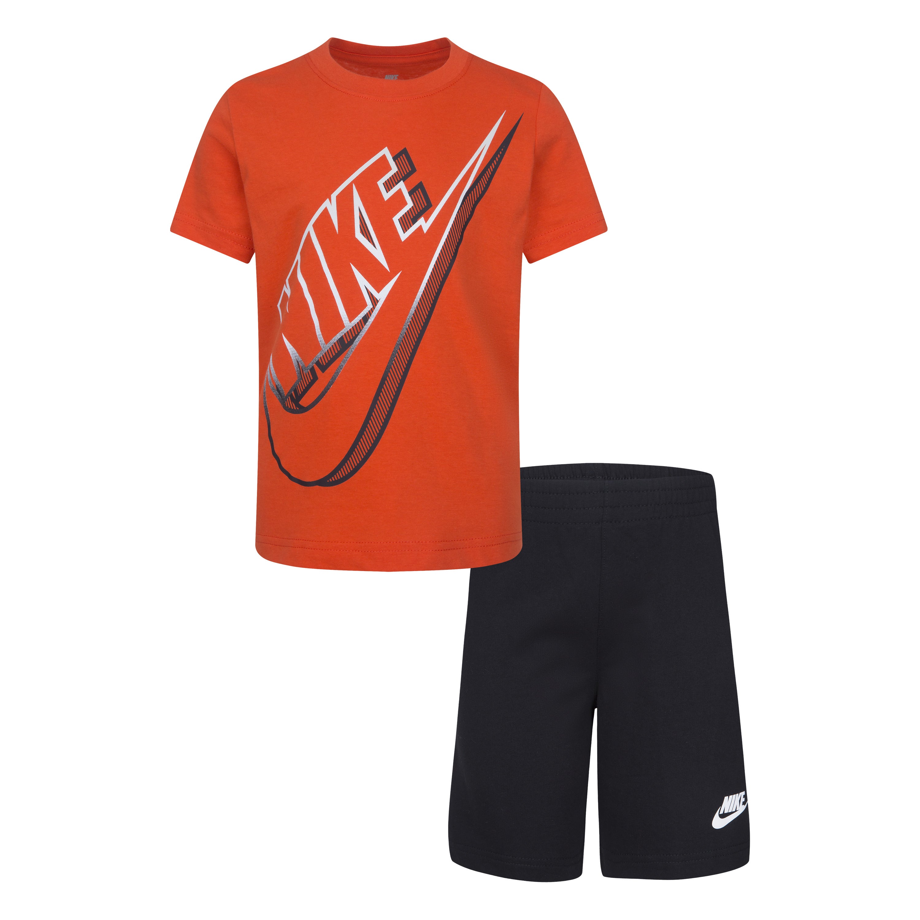 NIKE KIDS T-SHIRT & SHORTS SET (ORANGE SIZE 4-7Y)